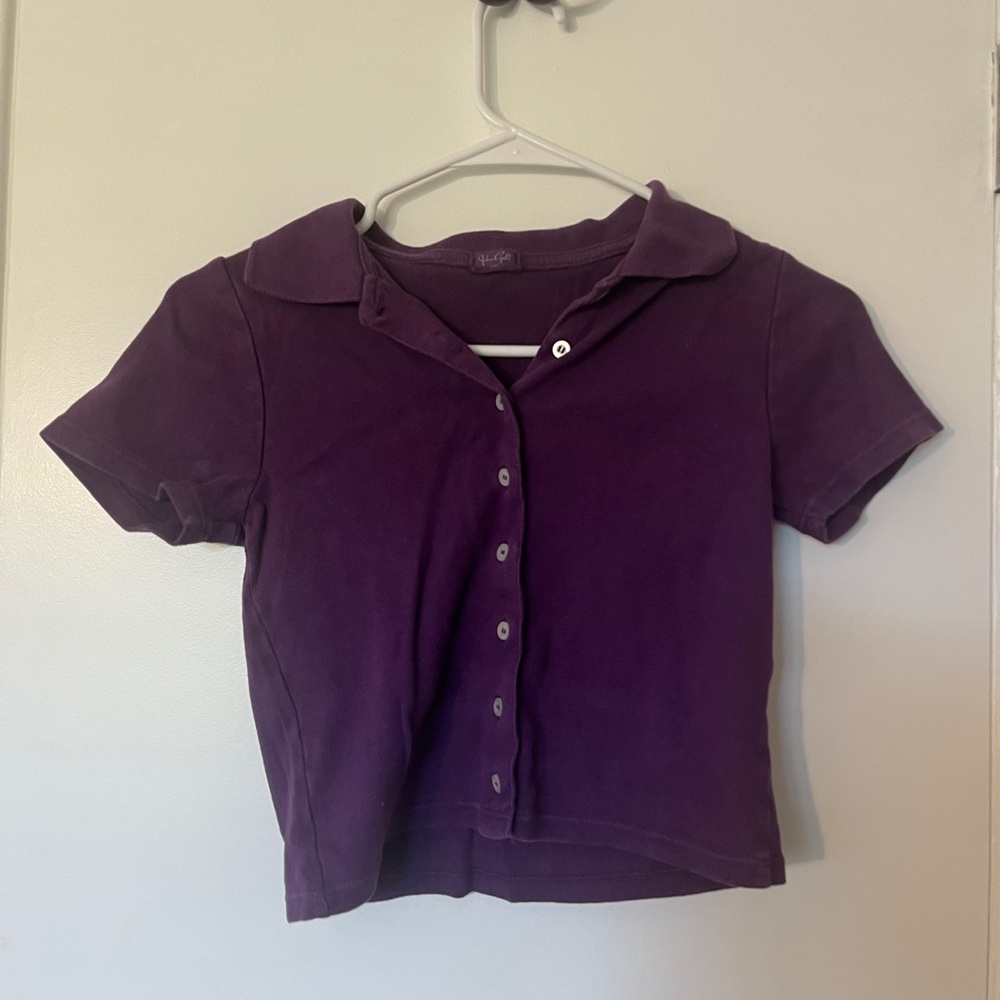 Brandy | John Galt Cropped Button Up Shirt
